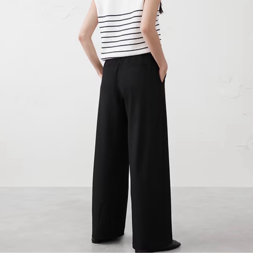 Banana Republic Classic Hayden Black Wide-Leg Pants size M-L NEW